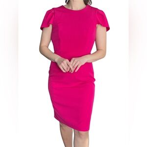 Alex Marie Fuchsia Midi Sheath Dress